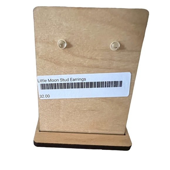 Statement Peace live free little moon stud earrings - Picture 2 of 2